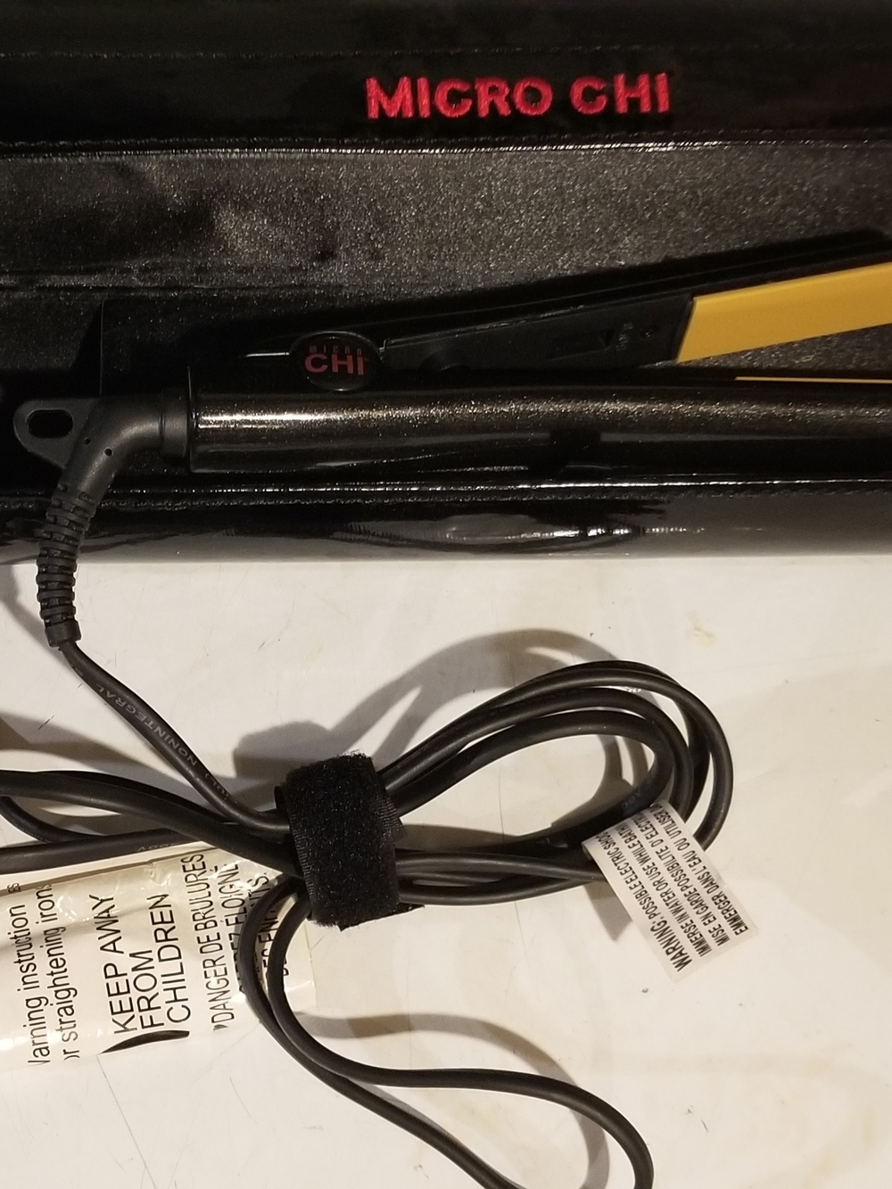 CHI Micro Flat Iron in Black with Yellow Plates